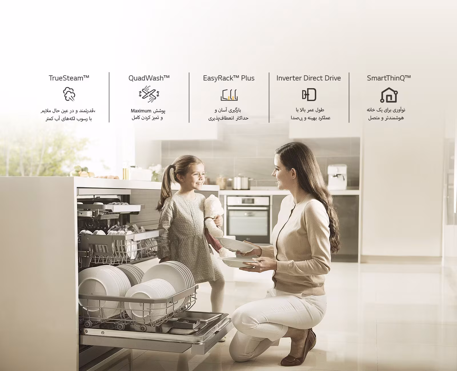 قیمت و خرید ماشین ظرفشویی ال جی DFB325HM ظرفیت 14 نفره رنگ دودی مات