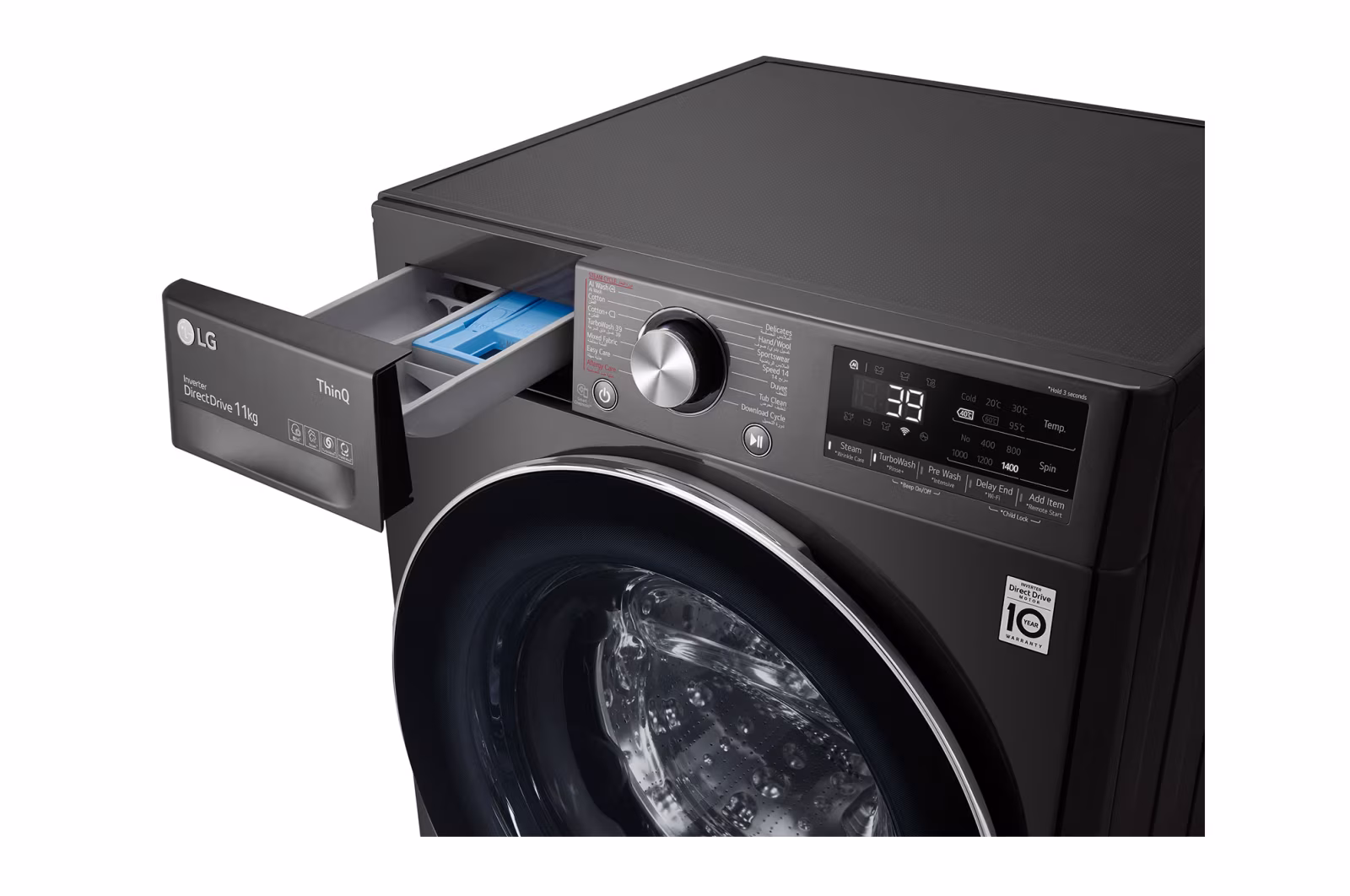قیمت و خرید ماشین لباسشویی ال جی WR9011 ظرفیت 11 کیلوگرم رنگ دودی مدل WR9011PBG